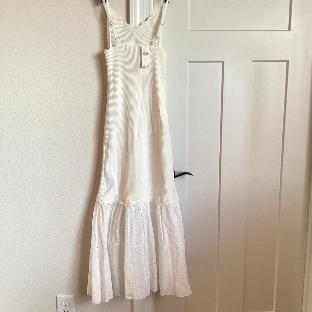 Anthropologie White Cutout Eyelet Midi Dress bride bridal wedding party sexy hot - Picture 10 of 15